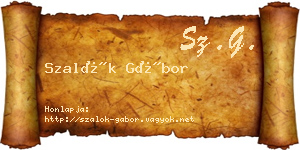 Szalók Gábor névjegykártya